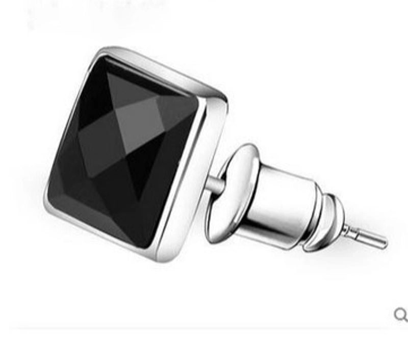 1 Piece Minimalist Geometric Plating Inlay Copper Stone Ear Studs