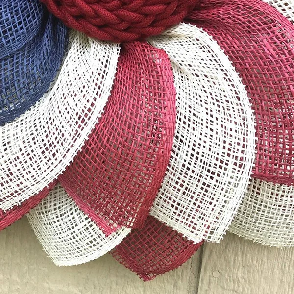 Poly Burlap American Flag Wreath