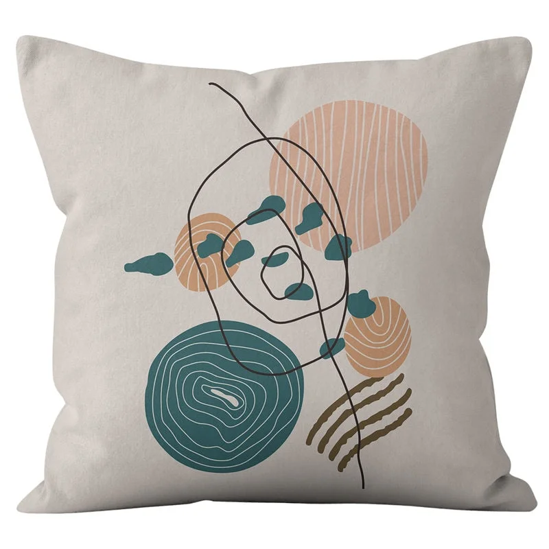 45*45cm Green Series Nordic Abstract Cushion Cover Geometric Throw Pillowcase Modern Minimalist Sofa Bed Decorative Pillows Case