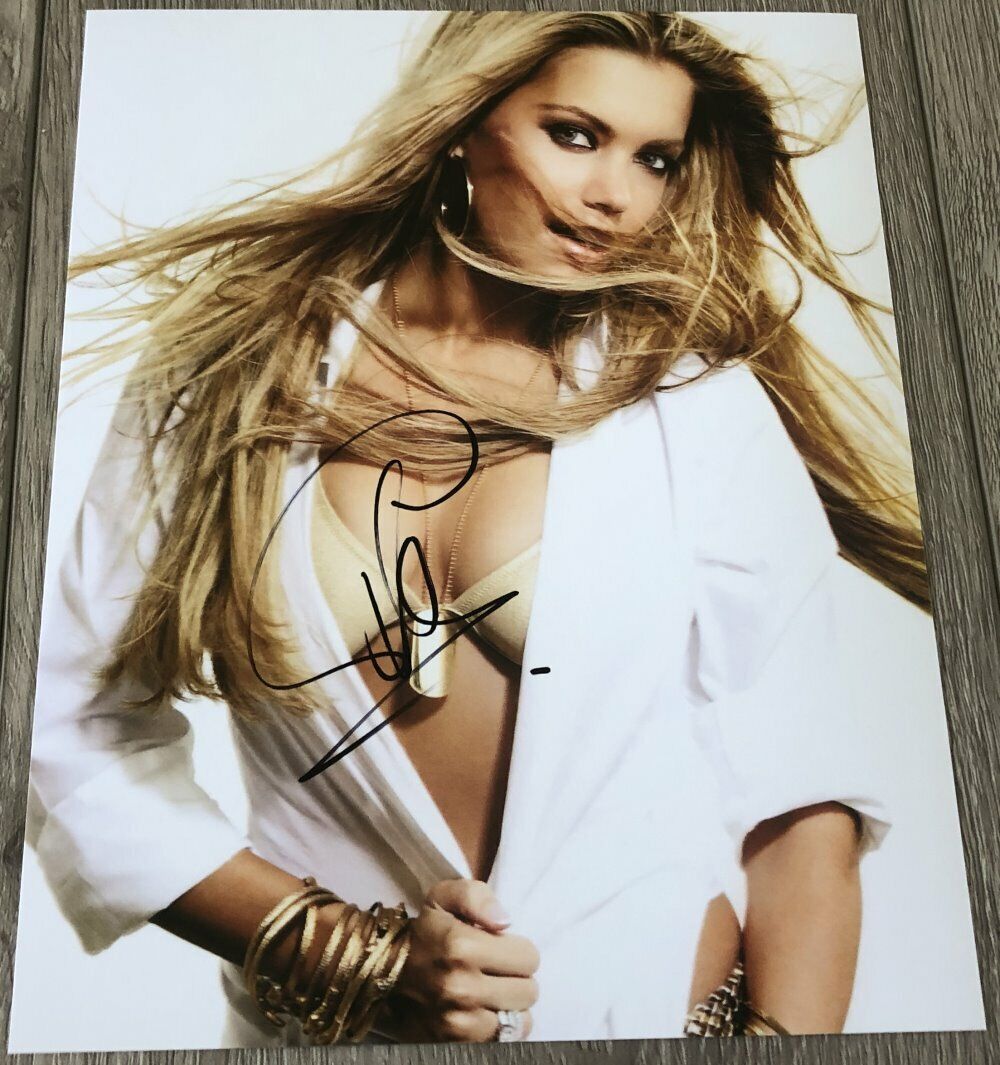 SUPERMODEL SYLVIE MEIS SIGNED AUTOGRAPH SEXY 8x10 Photo Poster painting B