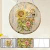 2D DIY Acrylic Sunflower Diamond Painting Wall Clock Pendant w/ Clock Function