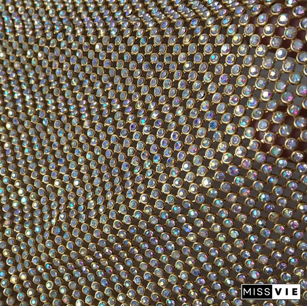 Sexy Crystal Diamond Crop Top Exotic Tank Top Backless Summer Beach Halter Camis Bralette Women Party Crop Tops