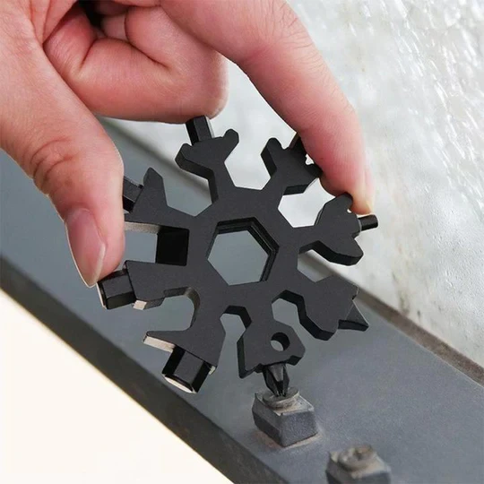 18-in-1 Snowflake Stainless Steel Multi-Tool – Portable Mini Screwdriver Set For Outdoor & EDC
