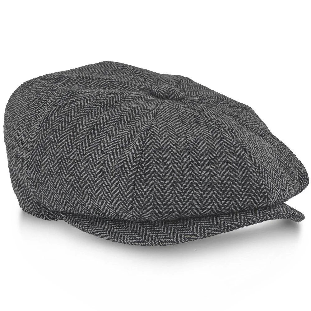 5 Colors - Shelby - Walrus Hat Wool Blend 8 Panel Newsboy Cap