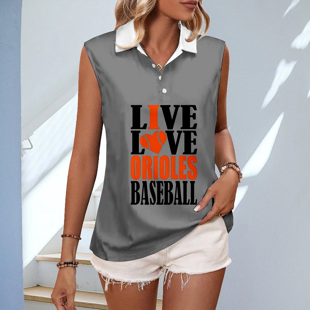  Women's V-neck Sleeveless Casual Polo Vest