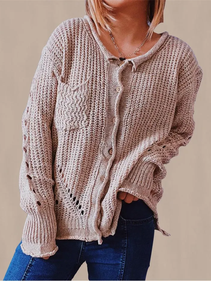Women Long Sleeve Cardigan Pockets Women Sweaters