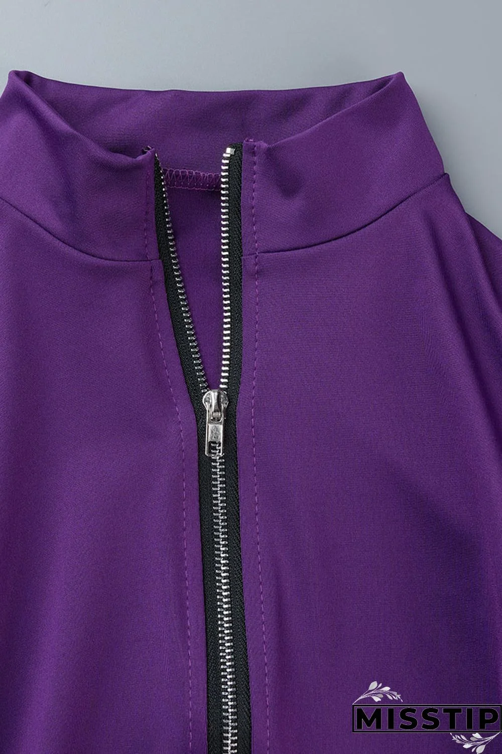 Green Casual Solid Patchwork Zipper Zipper Collar Long Sleeve Two Pieces