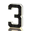 LED Illuminated Modern Address Sign Waterproof Personalized Solar Powered Address Number Dusk To Dawn Adhesive Or Screw Mount for Outside House Light Up Courtyard Hotel Bar