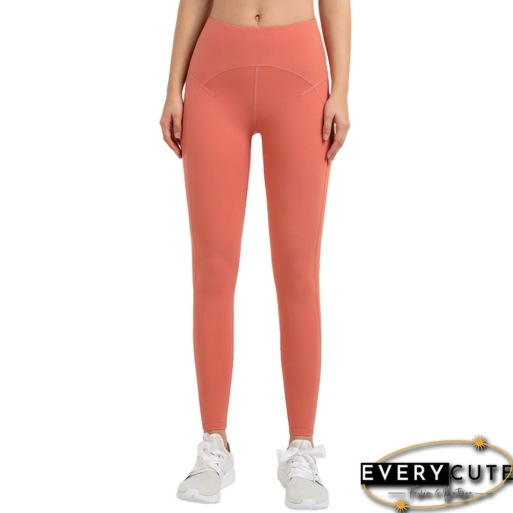 Rustic Coral High Waist Sportswear Runnig Pants