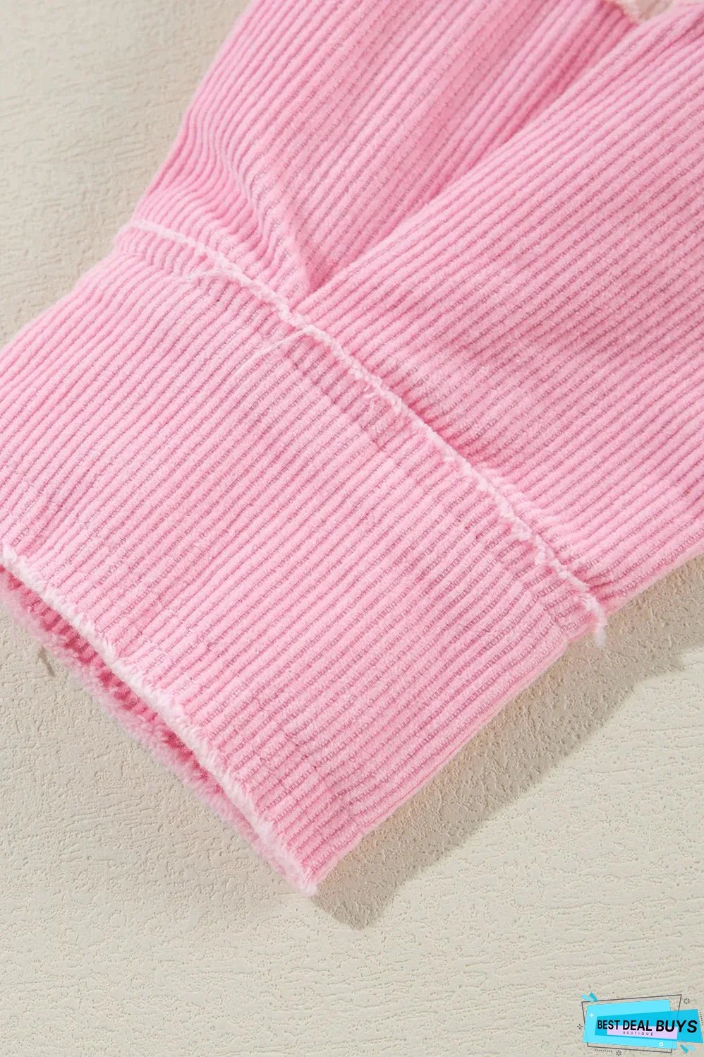 Delicacy Two-tone Color Exposed Seam Corduroy Shacket