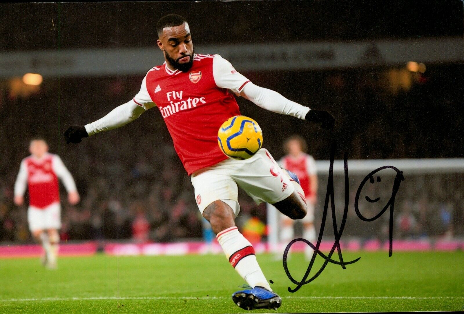 Alexandre Lacazette Hand Signed 6x4 Photo Poster painting Arsenal Gunners France Autograph + COA