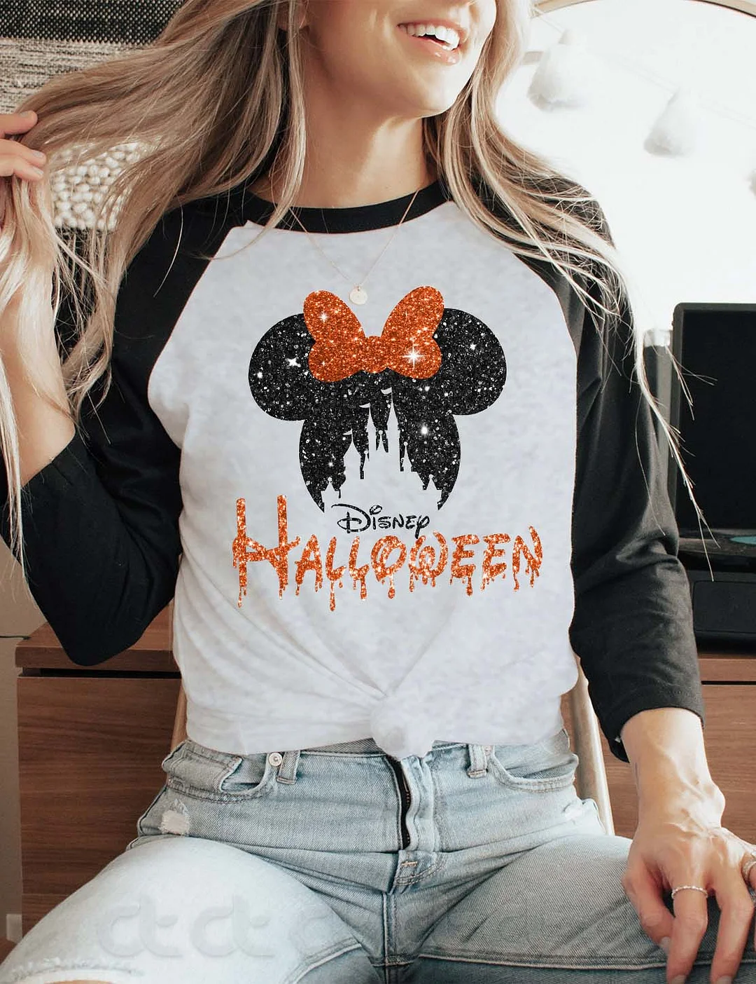 Mickey Halloween 3/4 Sleeve T-Shirt