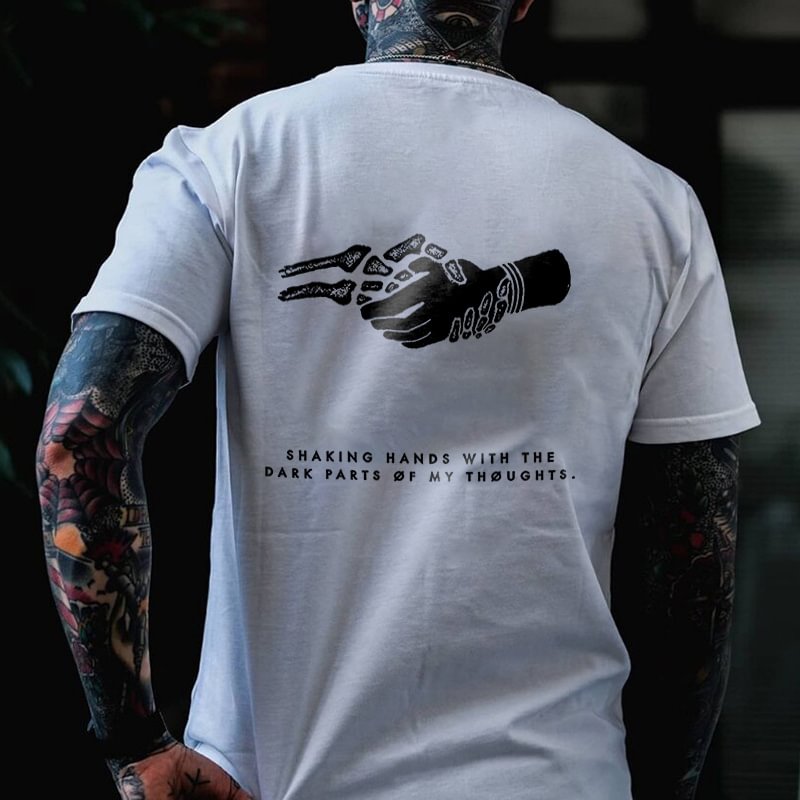 UPRANDY Shaking Hands Printing Men's T-shirt Designer -  UPRANDY