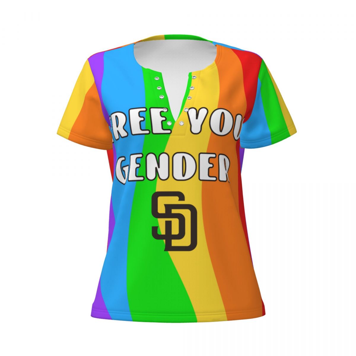 San Diego Padres Pride Women's V-Neck T-Shirt