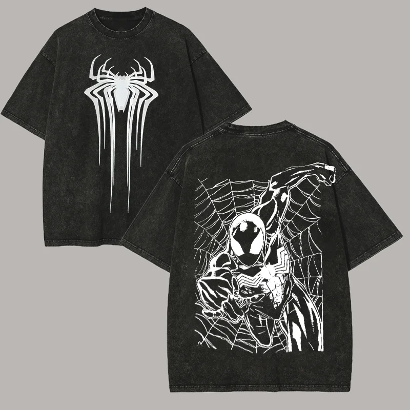 Spider Man Printed Unisex Washed T-Shirt