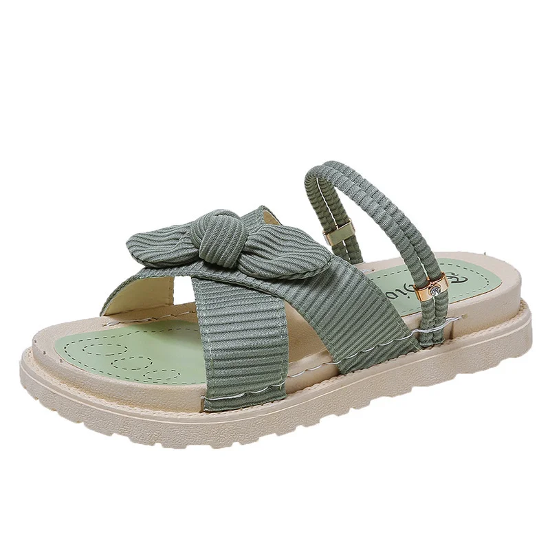 Uveng Uveng Women Wearing Sandals In The Summer Wear The New Year's New Casual Dress Thick-Bottomed Fairy Wind Students Flat Bottom Women's Slippers