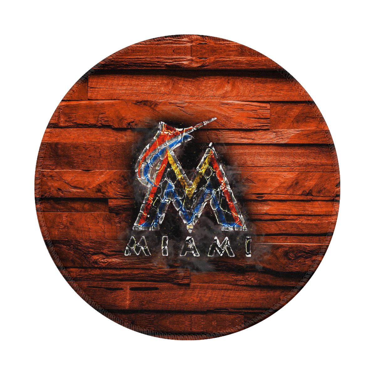 Miami Marlins Fiery Logo Gaming Round Mousepad for Computer Laptop