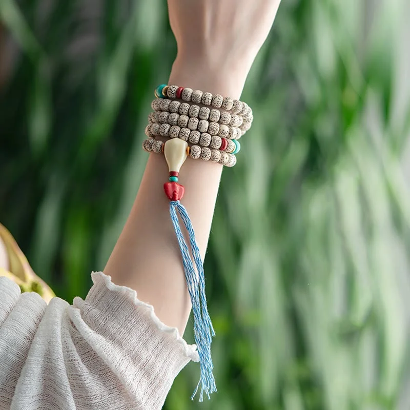 Tibetan 108 Mala Beads Bodhi Seed Elephant PiXiu Peace Bracelet
