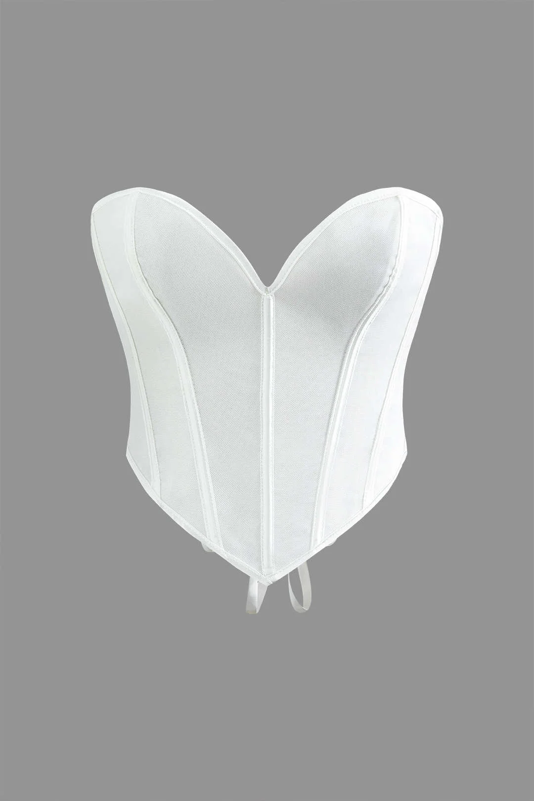 Brownm V Hem Tie Back Corset Top