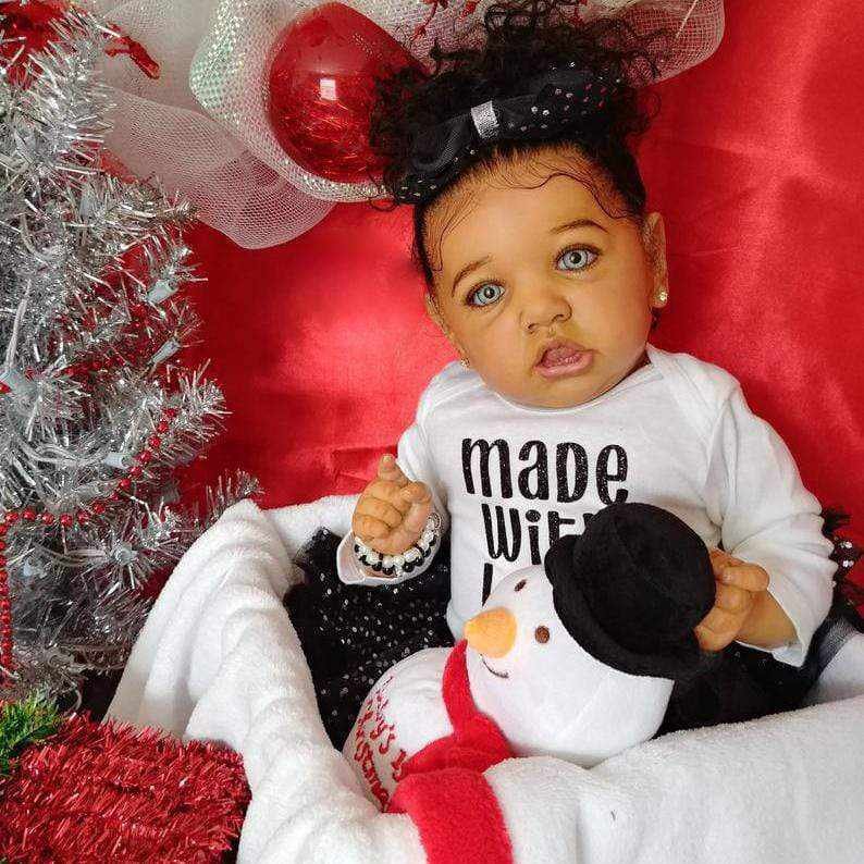 Black Realistic African Americans Reborn Baby Toddler Doll Girl Open Mouth with Clothes and Accessories 20'' Tracy, Poseable Lifelike Birthday Presents 2023 -Creativegiftss® - [product_tag] Creativegiftss.com