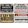 4pcs - Warning - Vintage Metal Signs(12*16Inch)
