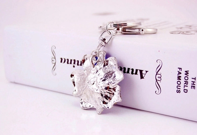Minimalist Flower Alloy Inlay Rhinestones Women’s Keychain
