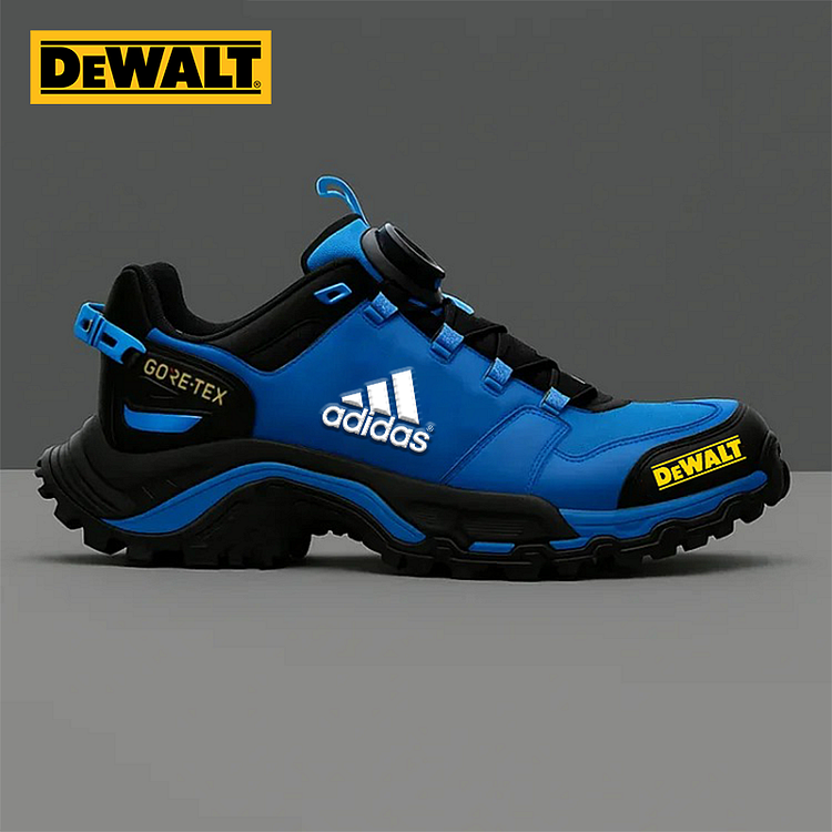 Wodoodporne i oddychające męskie buty robocze i turystyczne marek Adidas® i DEWALT idealnie nadają się do pracy i aktywności na świeżym powietrzu.