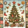 (Stamped/Counted) Christmas Tree And House-11CT Cross Stitch 50*50cm/19.69*19.69in