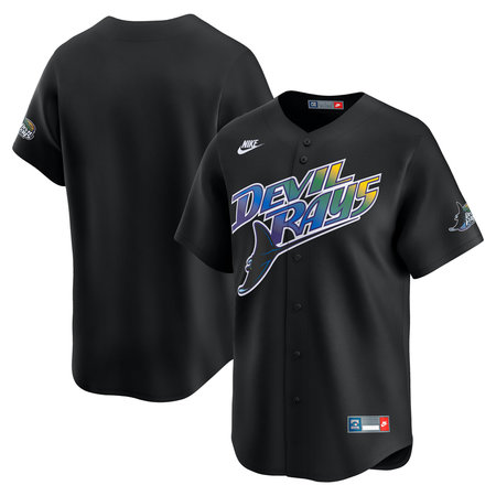 Men's Tampa Bay Rays Nike Black Cooperstown Collection Limited Jersey