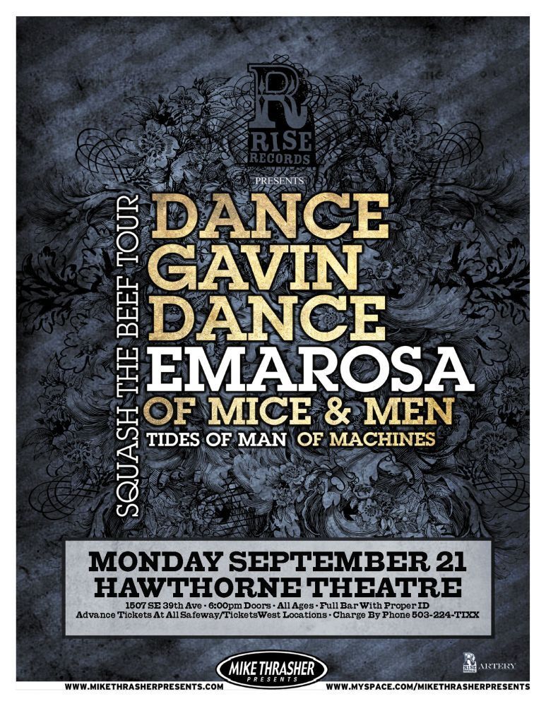 DANCE GAVIN DANCE 2009 Gig POSTER Portland Oregon Concert