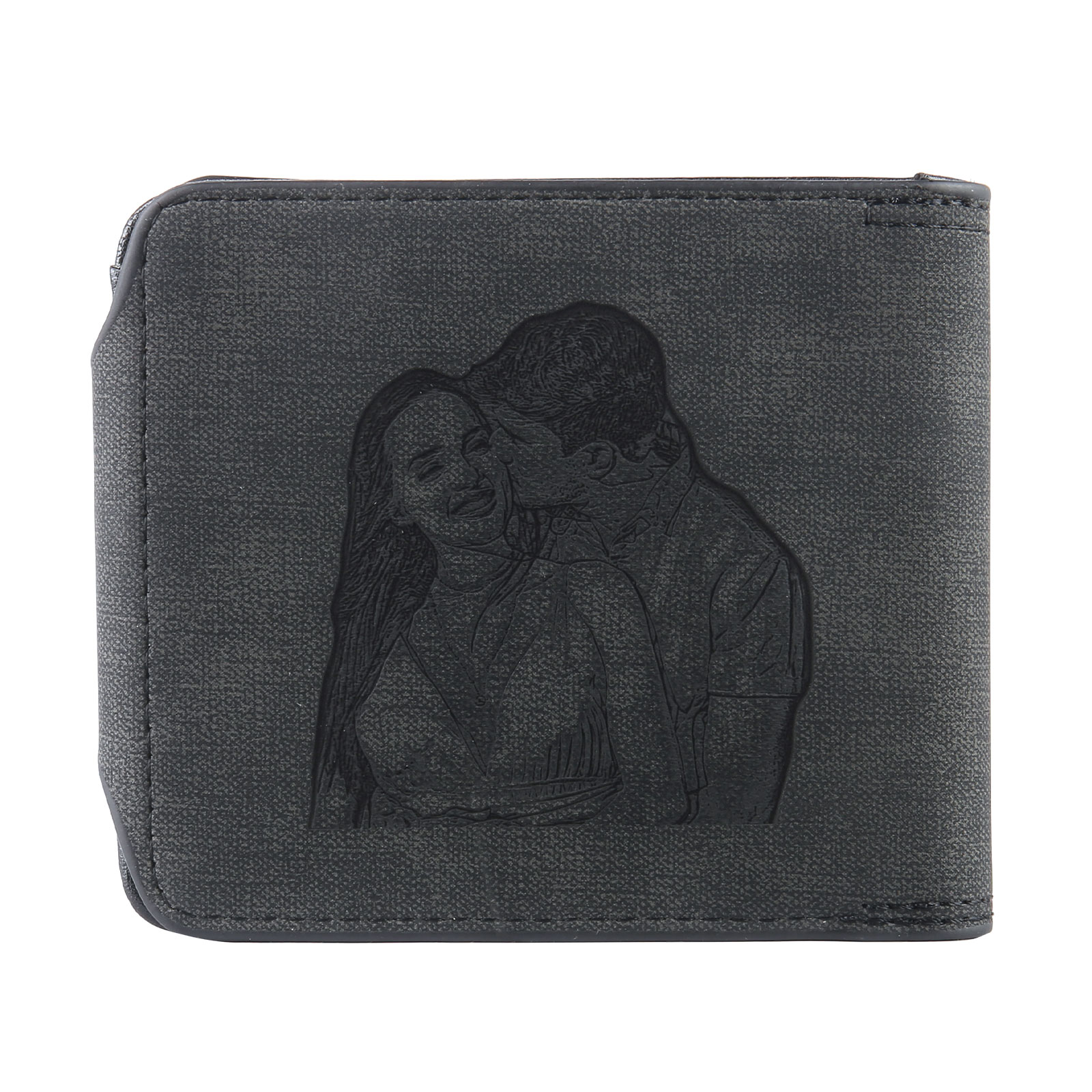 Portafoglio in PU pelle da uomo 1 nome 1 lettera e 1 foto personalizzabili regalo per uomo