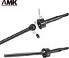 AMK 4Pcs Stainless Steel TRX4M Front Rear Axles 5mm Extended with 2mm Tread Drive Shaft for 1/18 RC Crawler Upgrades (Silver)