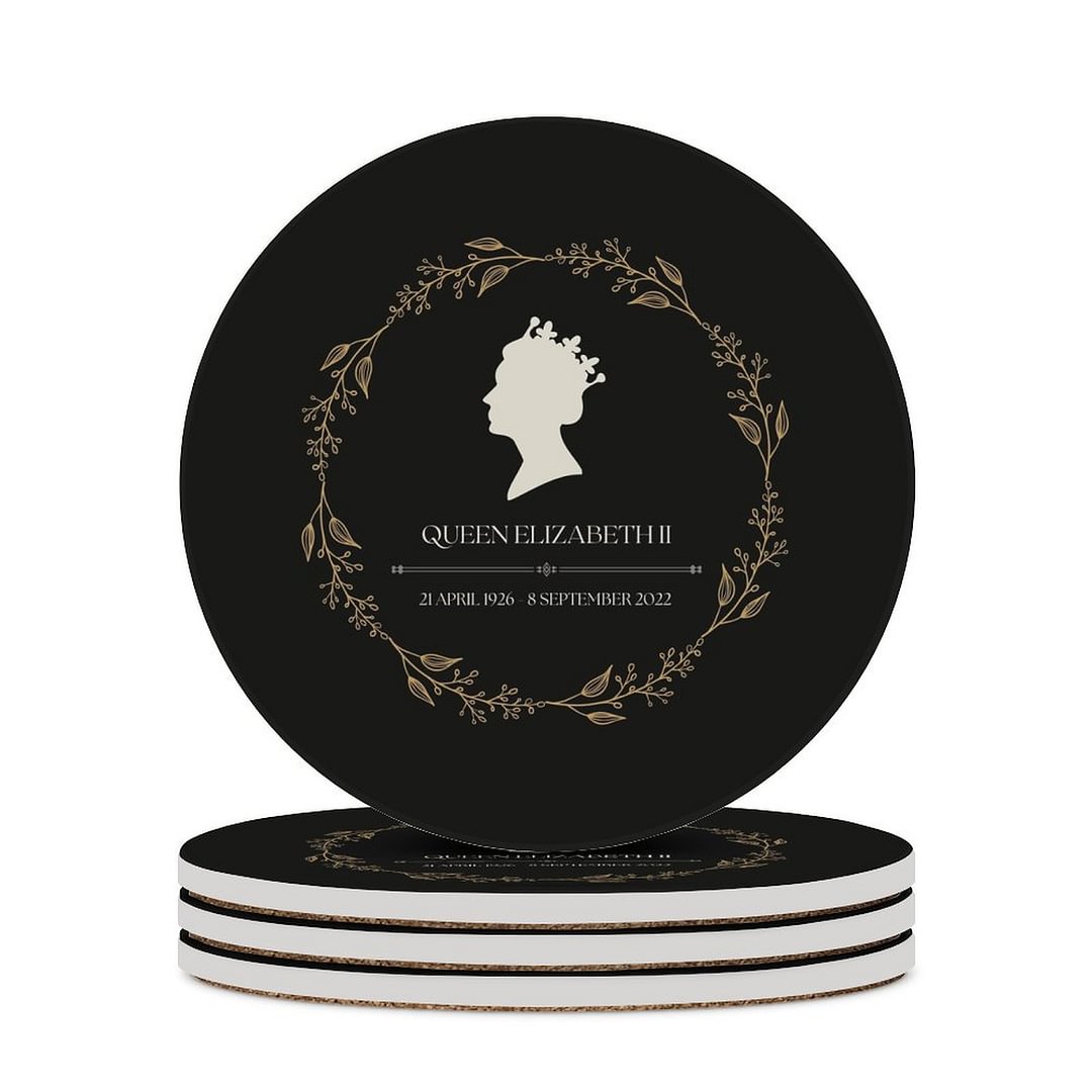 Queen Elizabeth II 1926 to 2022 Memorial Round Ceramic Coasters 