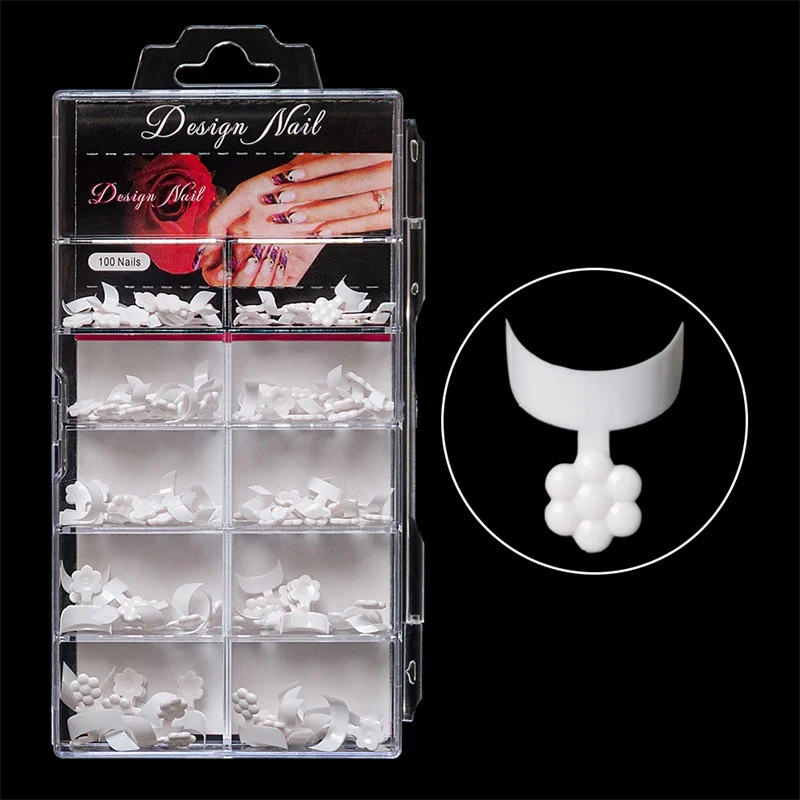 Crescent french side short false nails