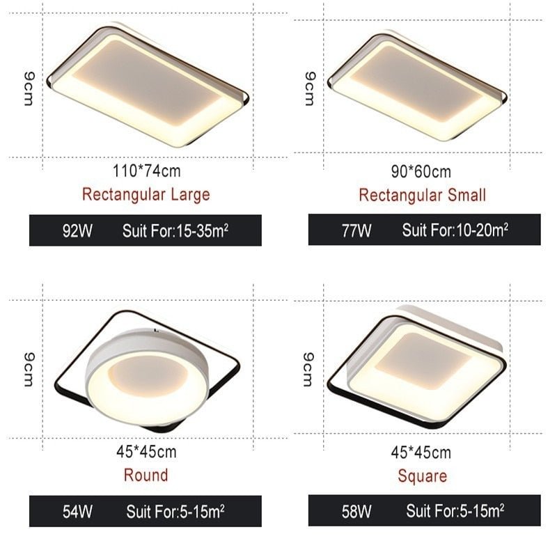 Modern Acrylic Ceiling Lights For Bedroom Support  Remote Control Led Surface Mount Lamps