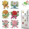 (US Only)6Pcs Spring DIY Diamond Painting Refrigerator Magnets Kit for Home Decoration