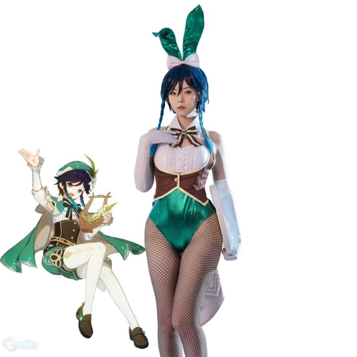 Genshin Impact Bunny Girl Venti Cosplay Costume SP17981