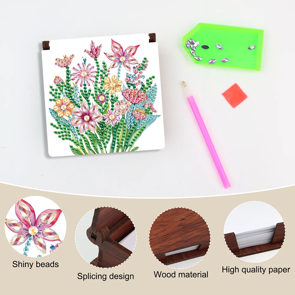 DIY Flower Diamond Painting Note Box Paper 160 Sheets of Paper for DIY Art Craft