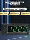 3 in 1 Car Temperature Clock LED Display Electronic Clock Voltmeter Luminous 12V