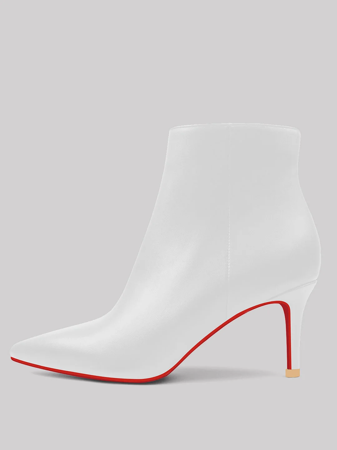 2.3" Women's Ankle Boots Closed Pointed Toe Red Bottoms Stilettos Booties