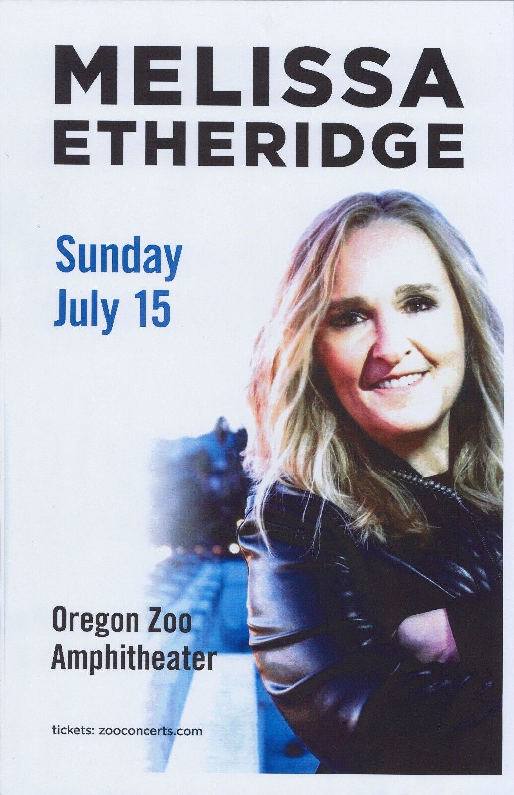 MELISSA ETHERIDGE 2018 Gig POSTER Portland Oregon Concert