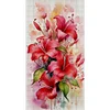 Red Lily Flower-14CT Stamped Cross Stitch 25*45cm/9.84*17.72in