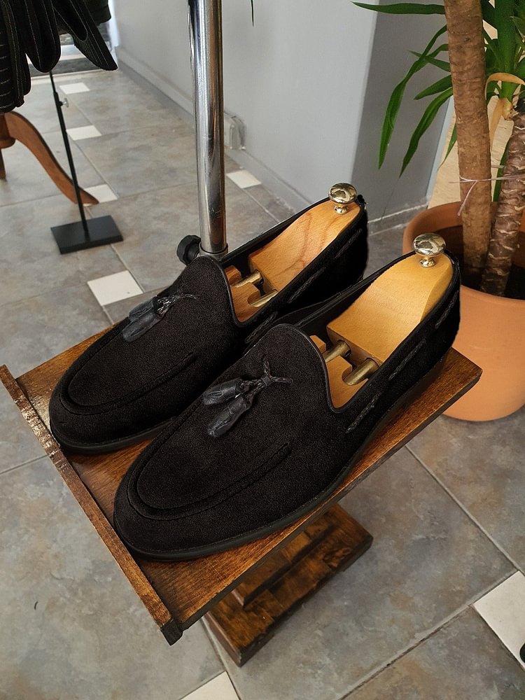 Bojo Giotto Suede Grey Tasseled Loafer