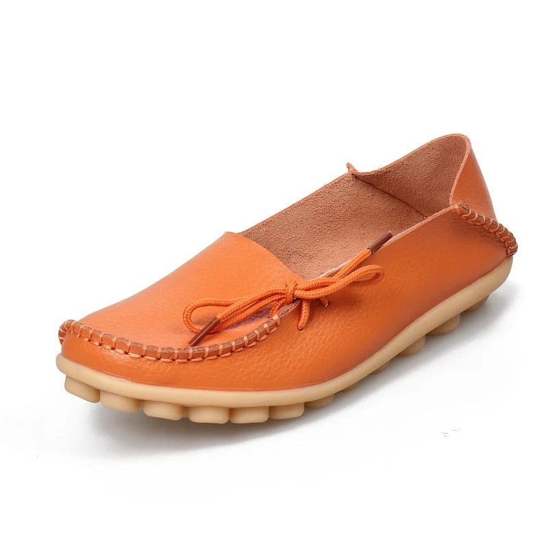 Flats Women Genuine Leathe Shoes Moccasins Mother Loafers Soft Slip On Leisure Flats Casual Female Driving Ballet Footwear