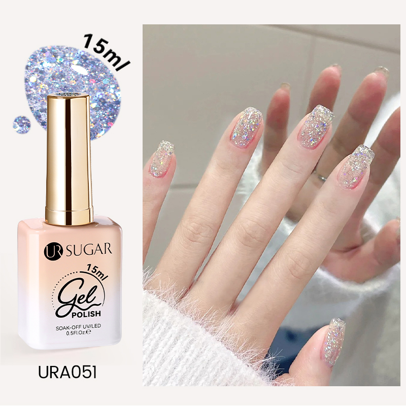 Needmkt UR SUGAR 15ml Champagne Water Light Cat Magnetic Gel Nail Polish Vernis Semi Permanent Soak Off Crystal Gel Polish For Nails