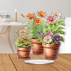 Flower Plants DIY 2D Flat Acrylic Desktop Diamond Art Kit Diamond Painting Home Decor