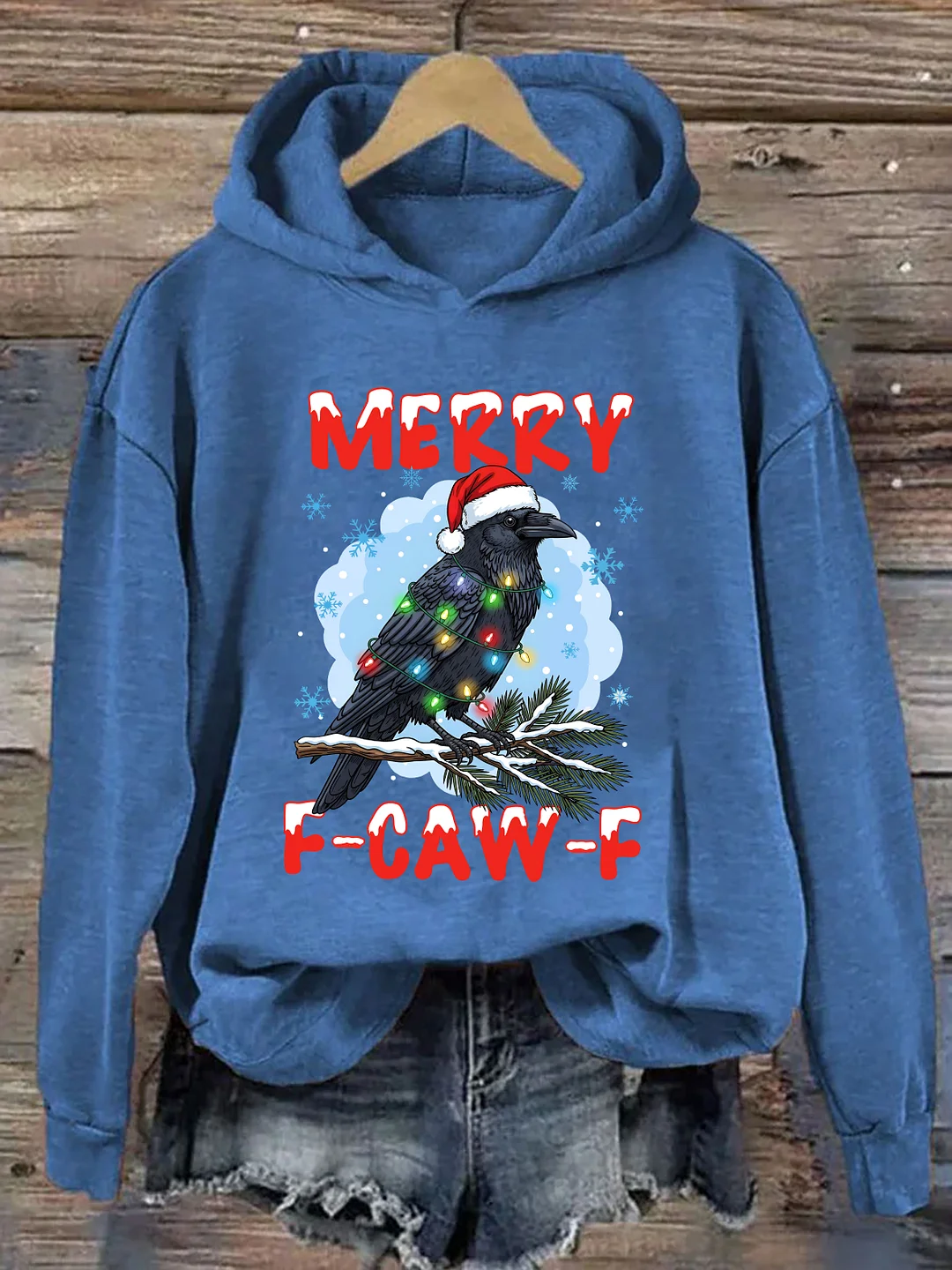 Merry Christmas F-Caw-F Crow Hoodie