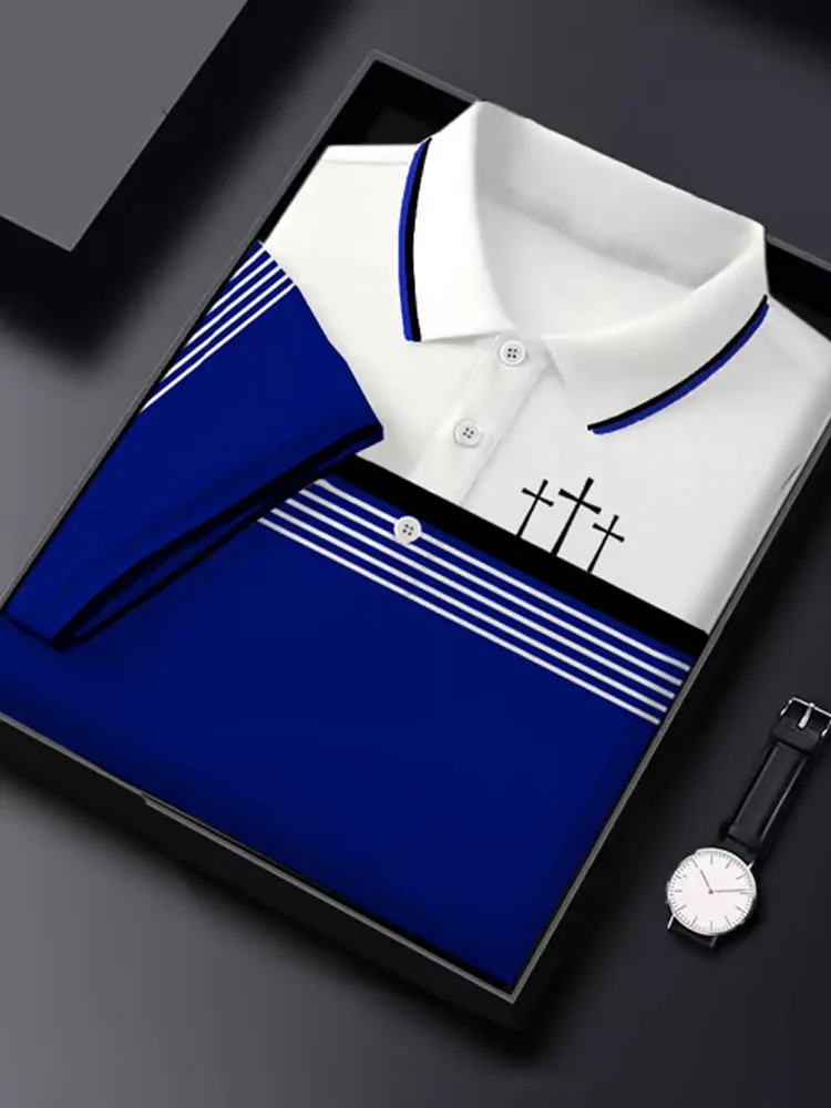 Men's Retro Faith Casual Printed Polo Shirt