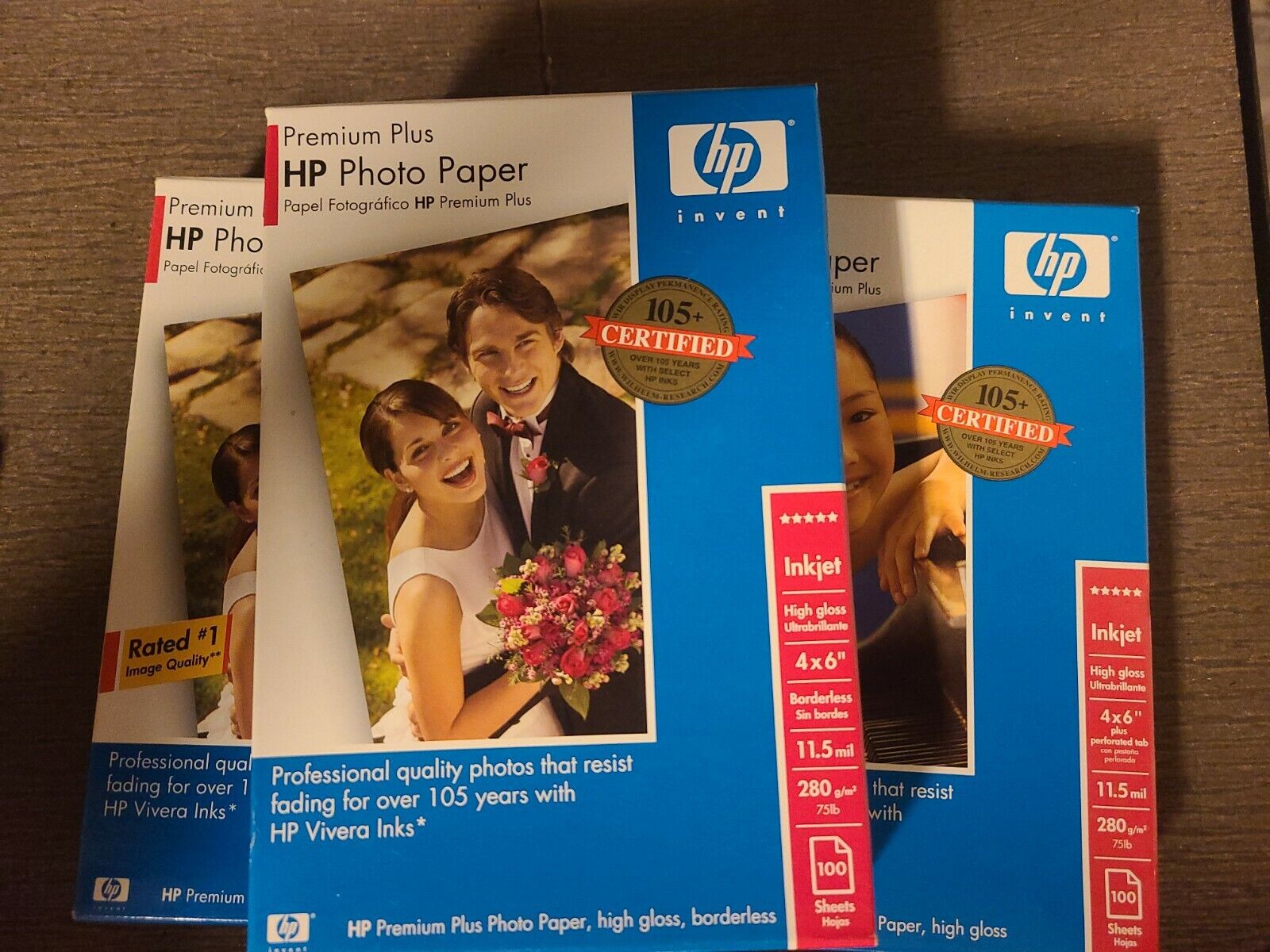 HP Premium Plus Photo Poster painting Paper 4 x 6 Inch with Tab 100 Sheets High Gloss Inkjet NEW