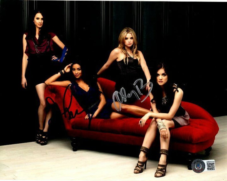 Pretty little liars signed 8x10 cast Photo Poster painting beckett bas loa